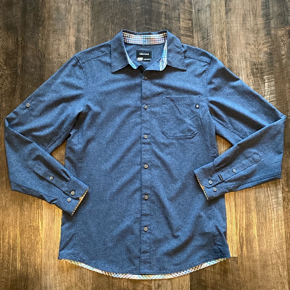 Marmot Quick Dry LS Hiking Shirt - Navy, Size S